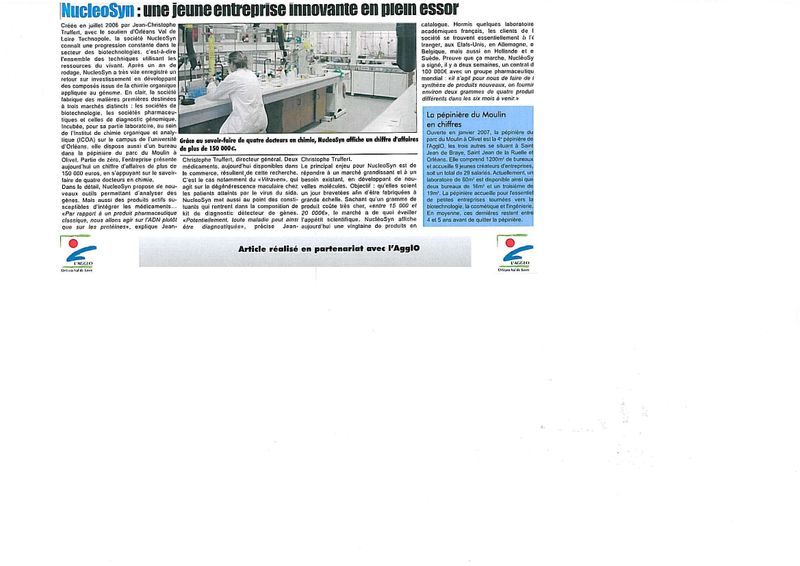 Nucléosyn article Tribune d'Orléans
