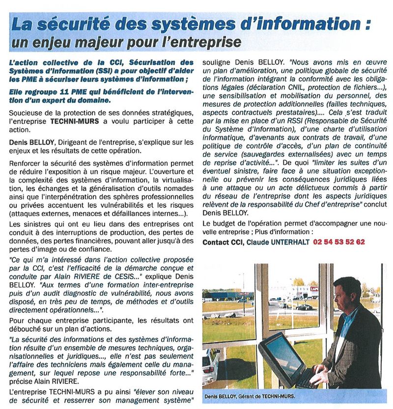 Commerce et Industrie de l'Indre- sept oct 2011 - CESIS